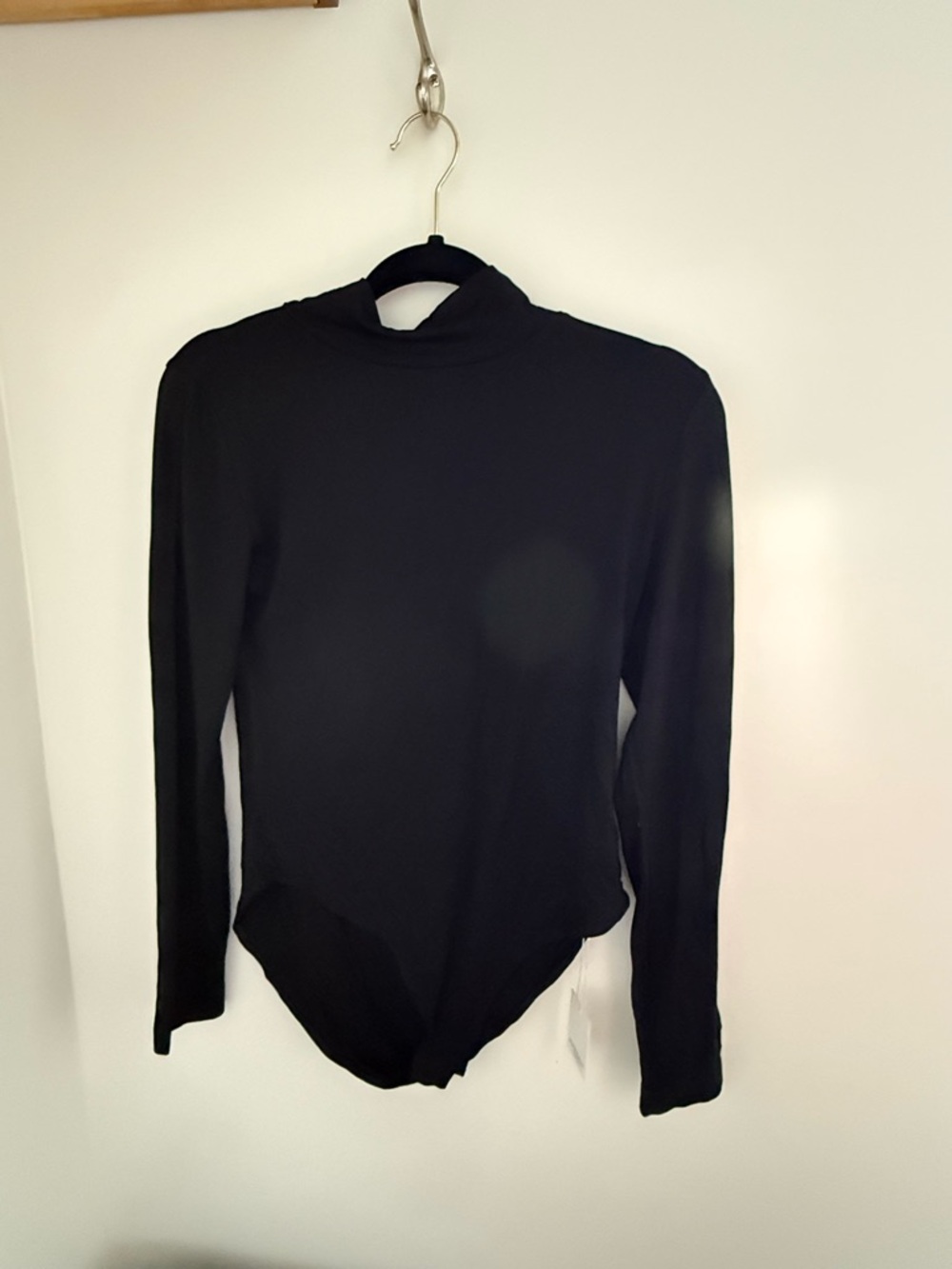 NWT Mangopop Black Bodysuit - Mock Turtleneck Long Sleeve - Size L
